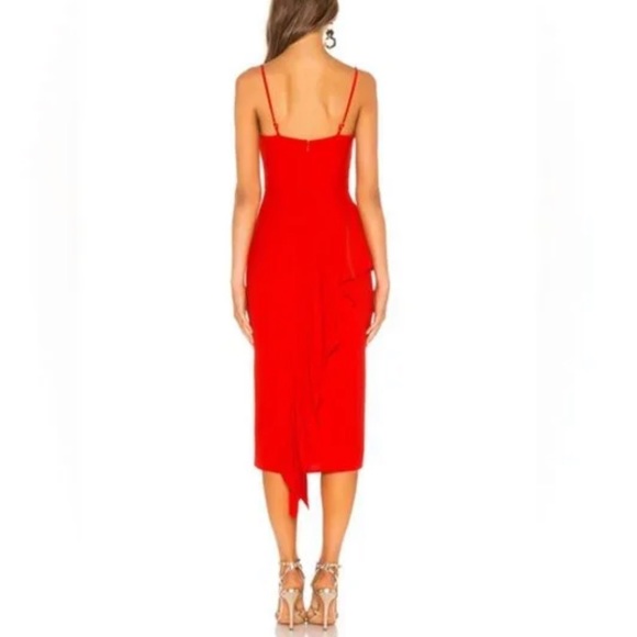 Lovers + Friends Cleo Red Ruffle Midi Dress - Picture 3 of 9